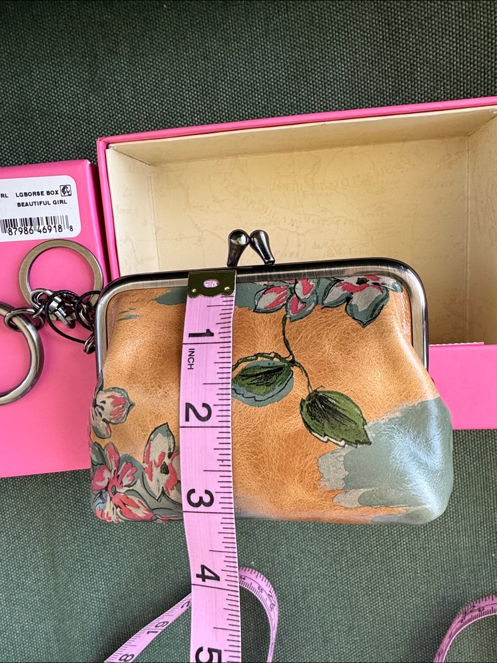 Patricia Nash Borse Leather Coin Purse Beautiful Girl Print NWT, Box & Card - Picture 12 of 12